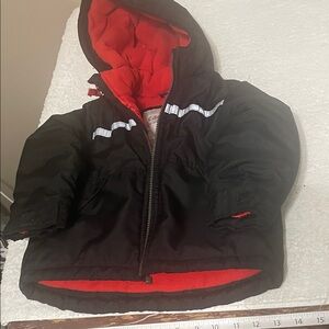 Carter's Black and Red Hooded Puffer Jacket